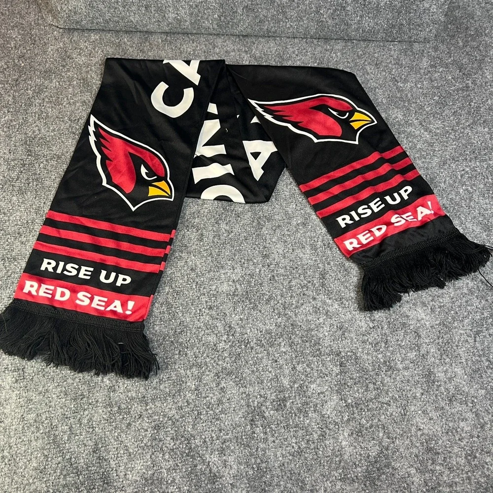 Rise‎ Up Red Sea! Arizona Cardinals Scarf Mens One Size Multicolor Fringe Edge